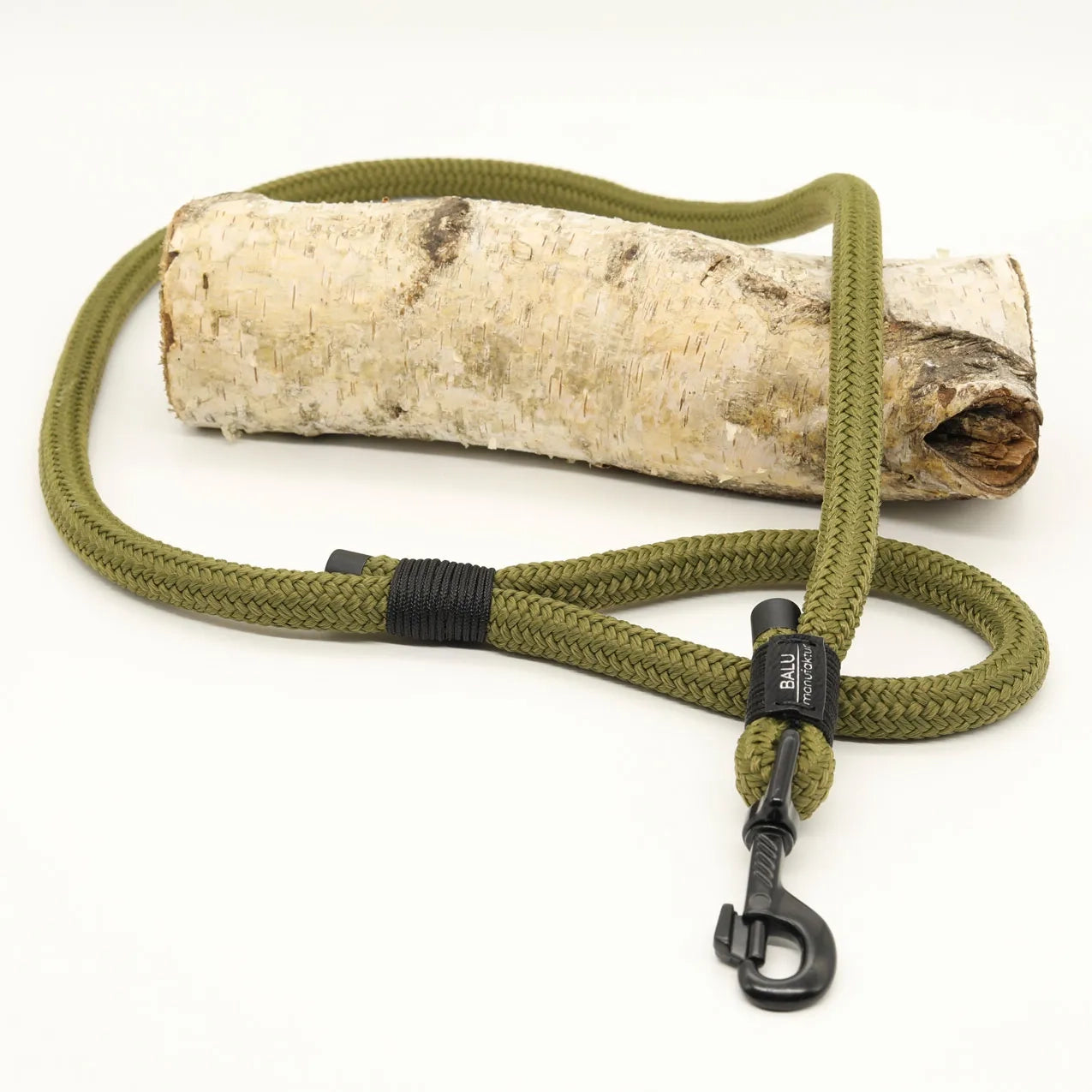Hundeleine aus Seil olivgrün handgefertigt